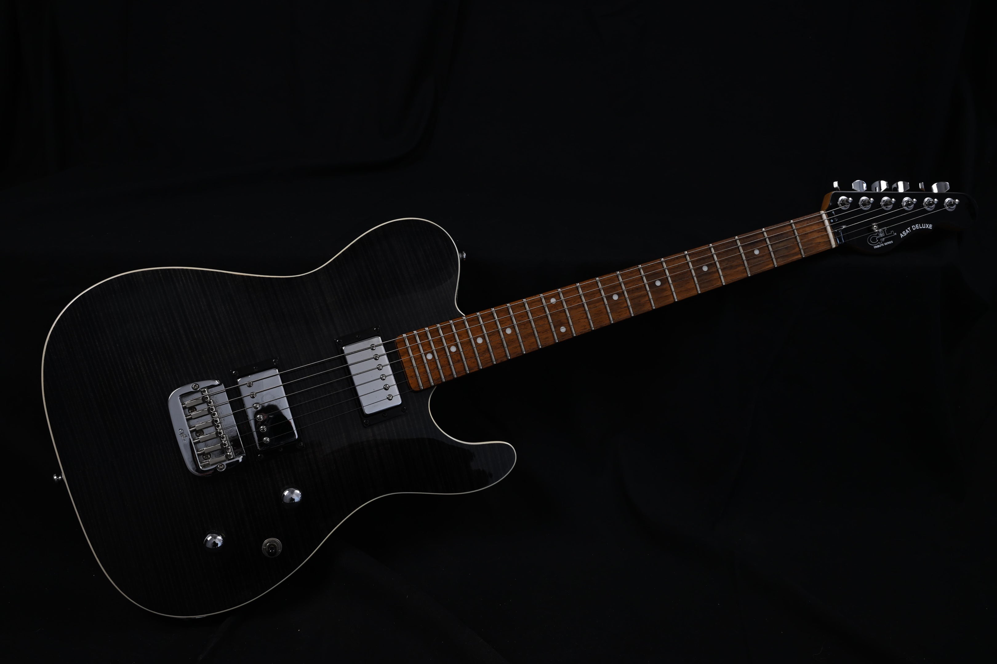 G&L ASAT Tribute Deluxe Carved Top Black