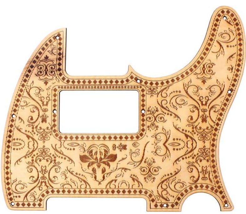 Pickguard TL Bois motif floral 8 trous humbucker