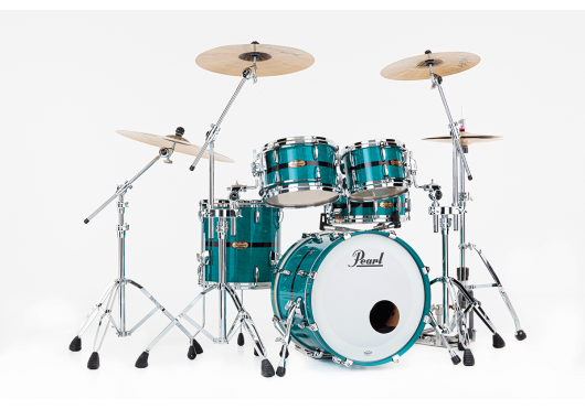 Pearl Masters Maple Pure Fusion 20" 4 fûts - Aqua Turquoise Stripe (sur commande)